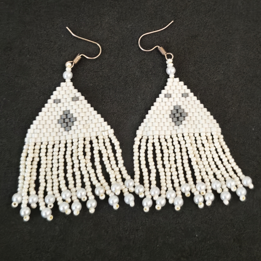 Halloween Earrings for women  small ghost beads handmade From Chez Beads - Picture 4 of 5